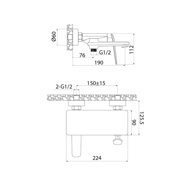 Смеситель для ванны IDDIS Dash (DASSB00i02WA)
